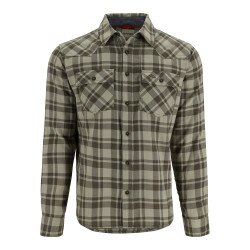 Simms Santee Flannel Men's in Pale Pine Shadow Box Plaid